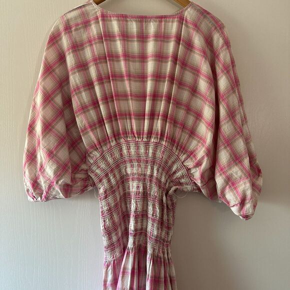 NICHOLAS Revolve Smocked Panel Dress Peony 100%‎ Cotton Size US 16 - Picture 8 of 10